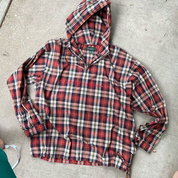 J. Crew Other - J CREW Vintage 90s (redman tag) Grail Plaid Hooded Jacket with front Zippered Po